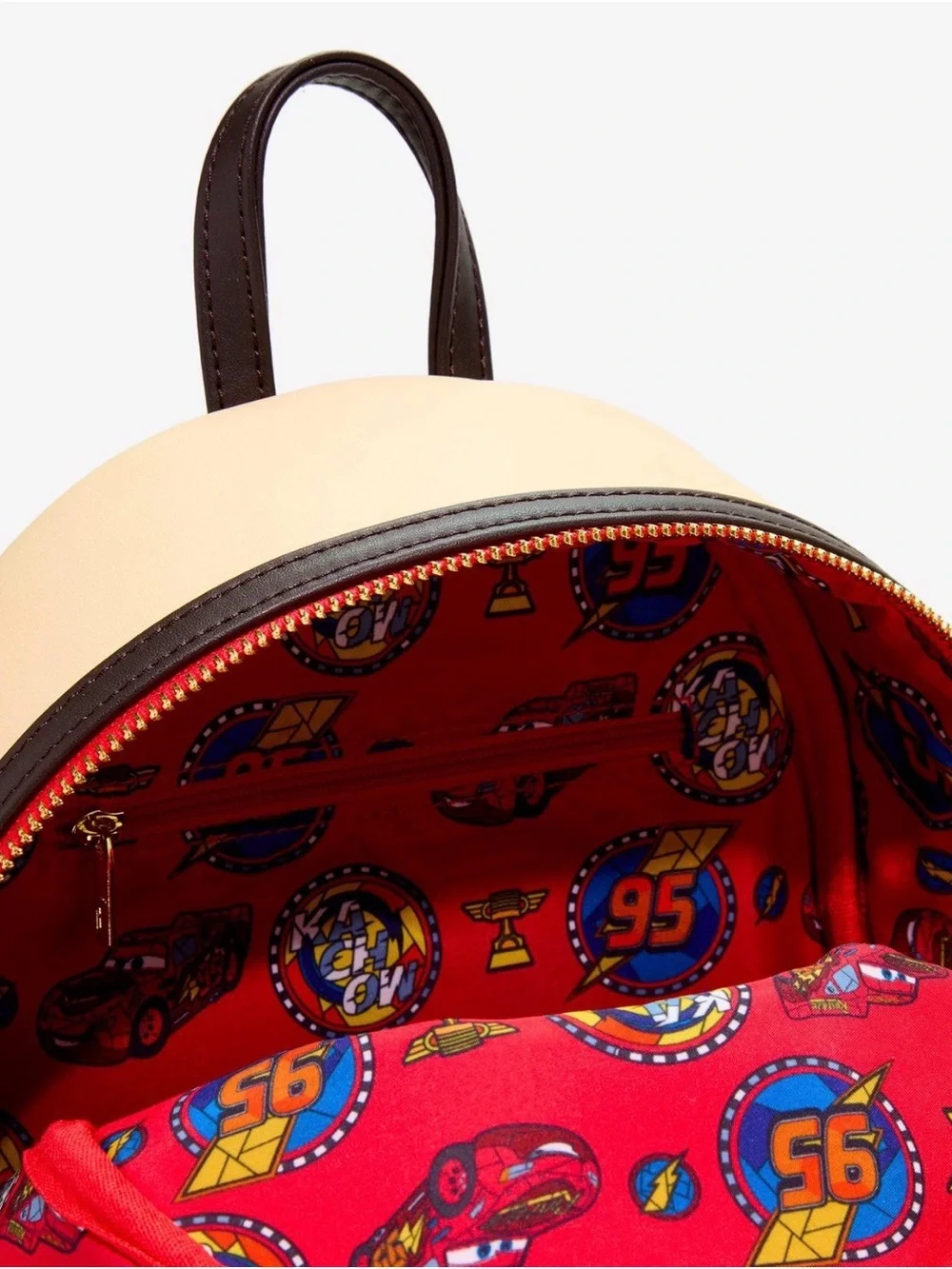 New Loungefly Disney Cars Lightning McQueen Stained Glass Mini Backpack